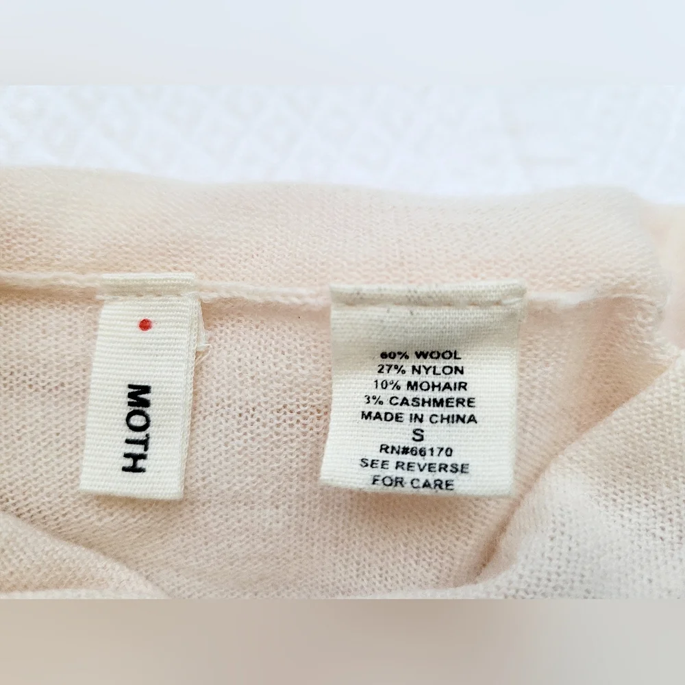MOTH Anthropologie Women's Soft/Warm Sweater Turtleneck Wool/Mohair/Cashmere S - Picture 10 of 15